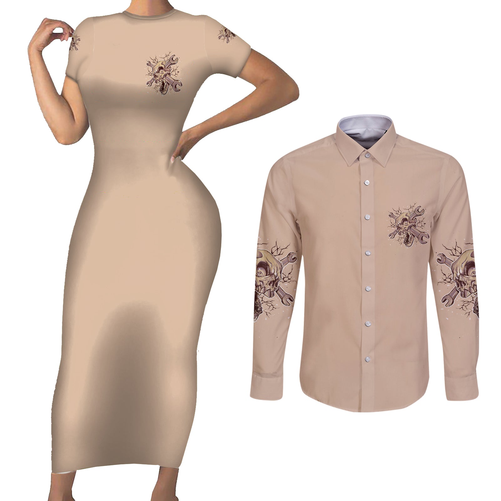 i-can-fix-stupid-but-its-gonna-hurt-couples-matching-short-sleeve-bodycon-dress-and-long-sleeve-button-shirt