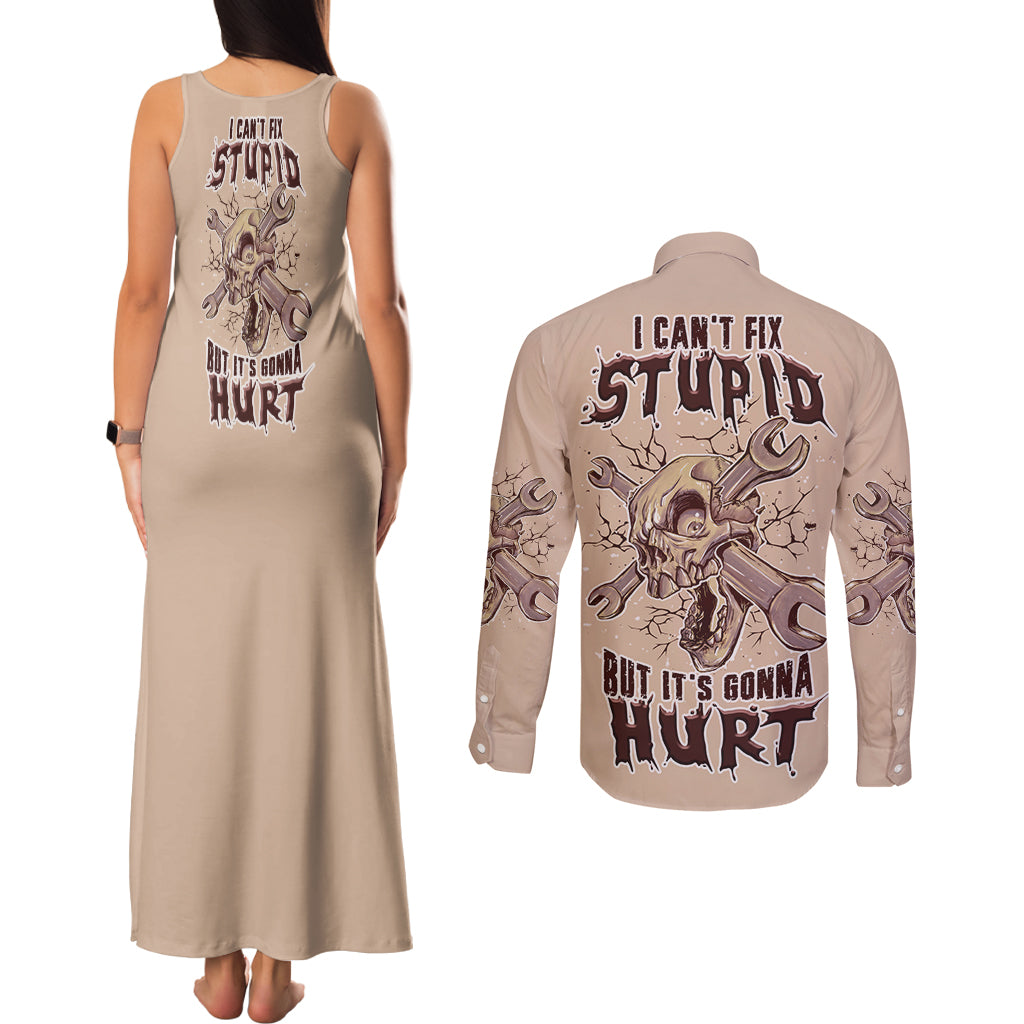 i-can-fix-stupid-but-its-gonna-hurt-couples-matching-tank-maxi-dress-and-long-sleeve-button-shirt