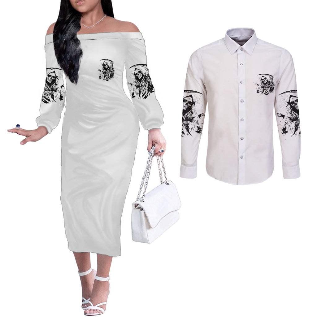 did-i-piss-you-off-skull-reaper-couples-matching-off-the-shoulder-long-sleeve-dress-and-long-sleeve-button-shirt