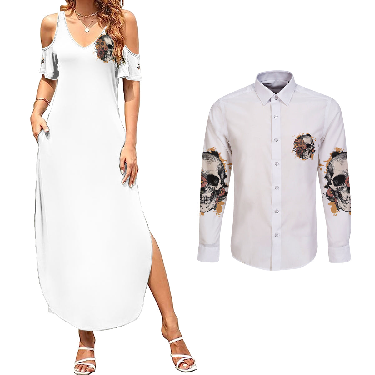 i-dont-have-an-attitude-problem-couples-matching-summer-maxi-dress-and-long-sleeve-button-shirt