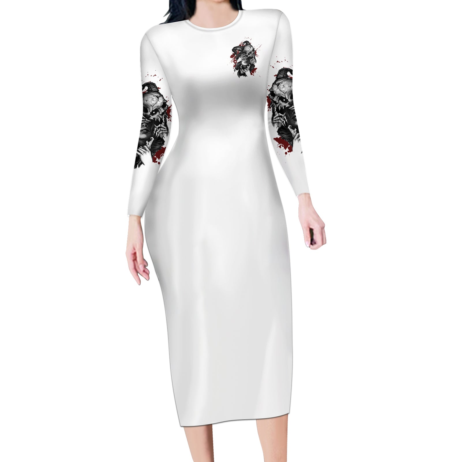 love-me-like-my-demons-do-skull-long-sleeve-bodycon-dress