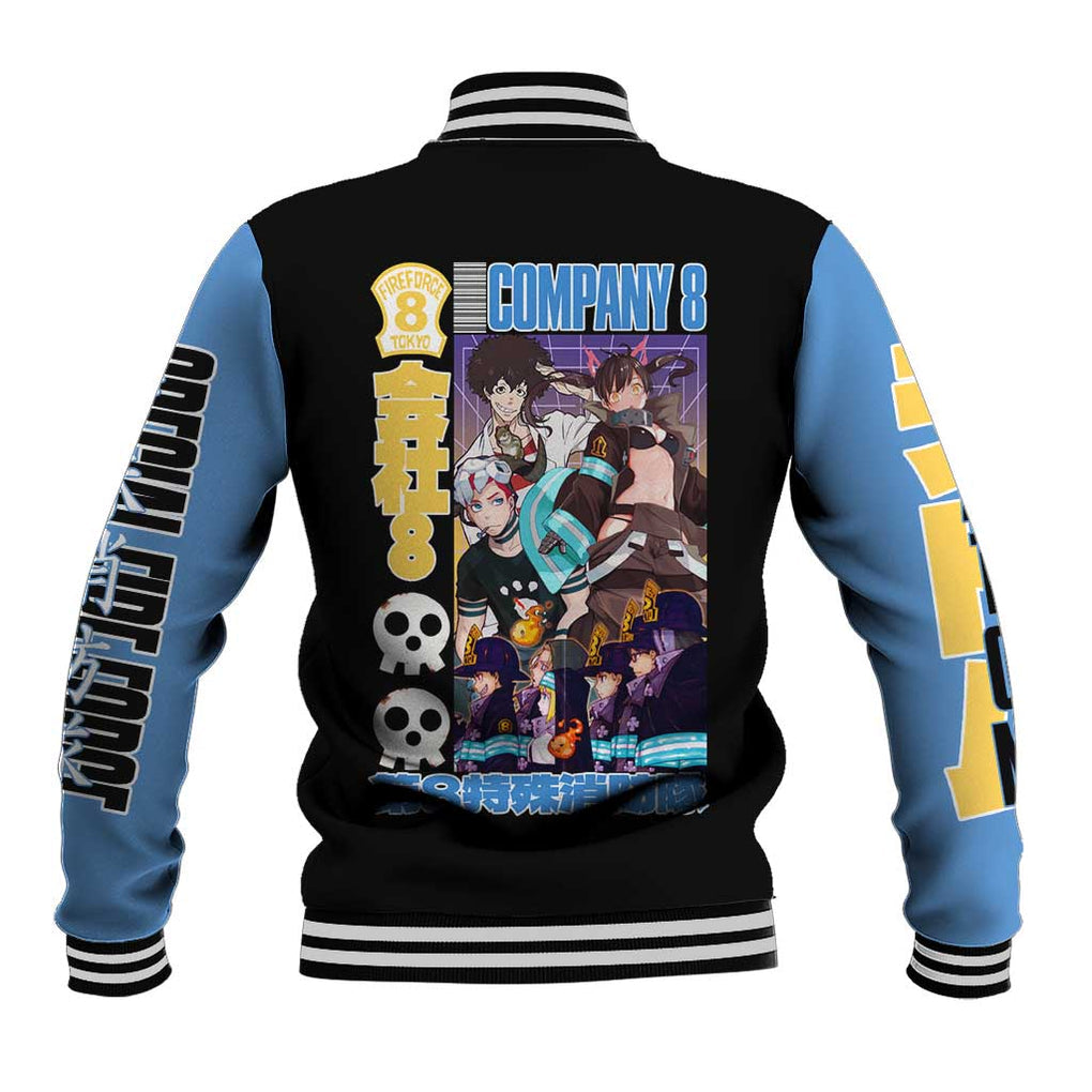 Company 8 Fire Force Baseball Jacket Japan Anime Style