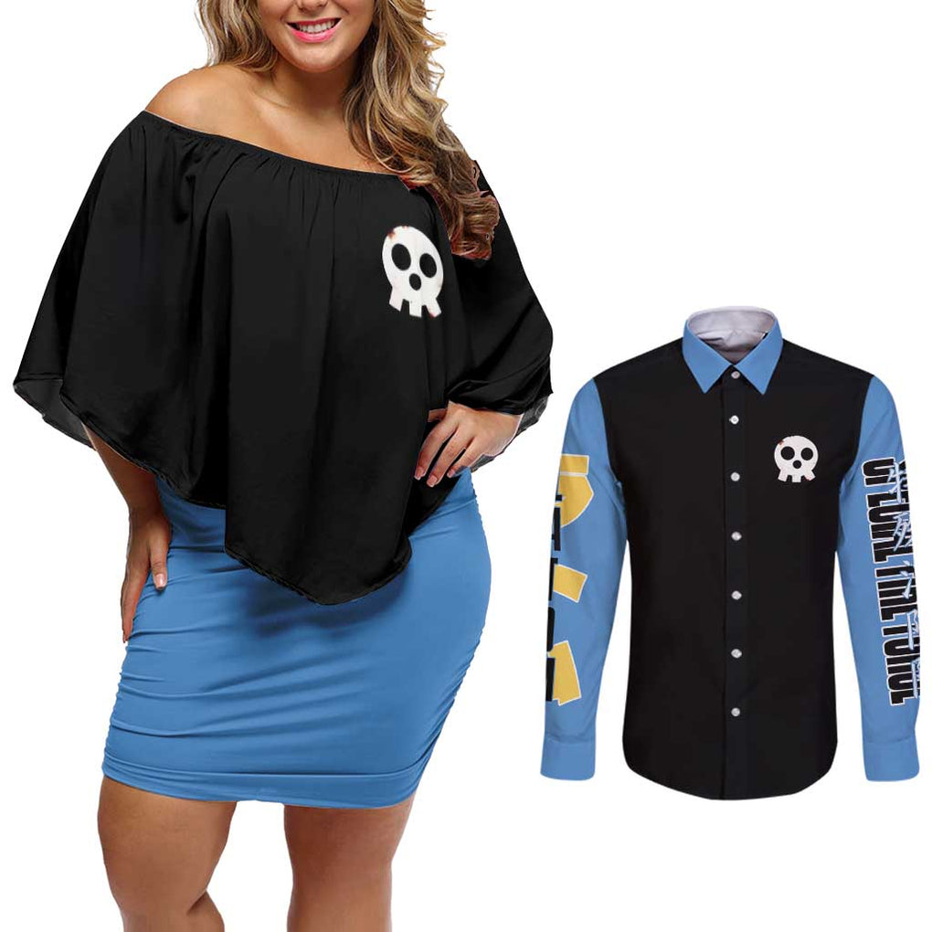 Company 8 Fire Force Couples Matching Off Shoulder Short Dress and Long Sleeve Button Shirt Japan Anime Style