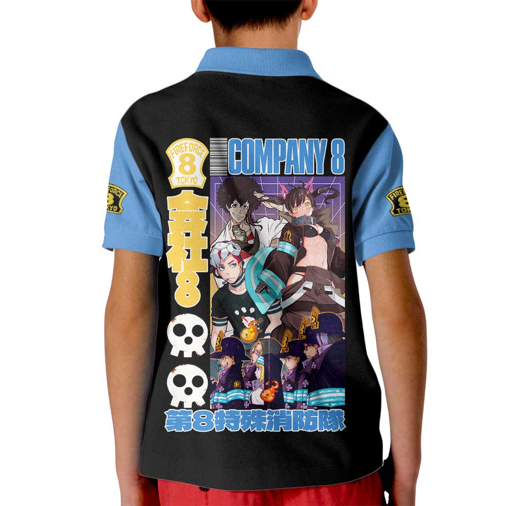 Company 8 Fire Force Kid Polo Shirt Japan Anime Style