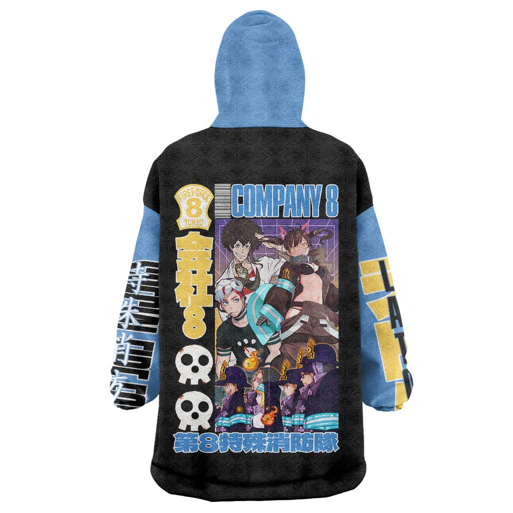 Company 8 Fire Force Wearable Blanket Hoodie Japan Anime Style
