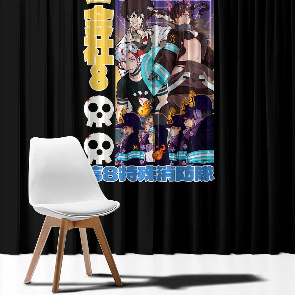 Company 8 Fire Force Window Curtain Japan Anime Style