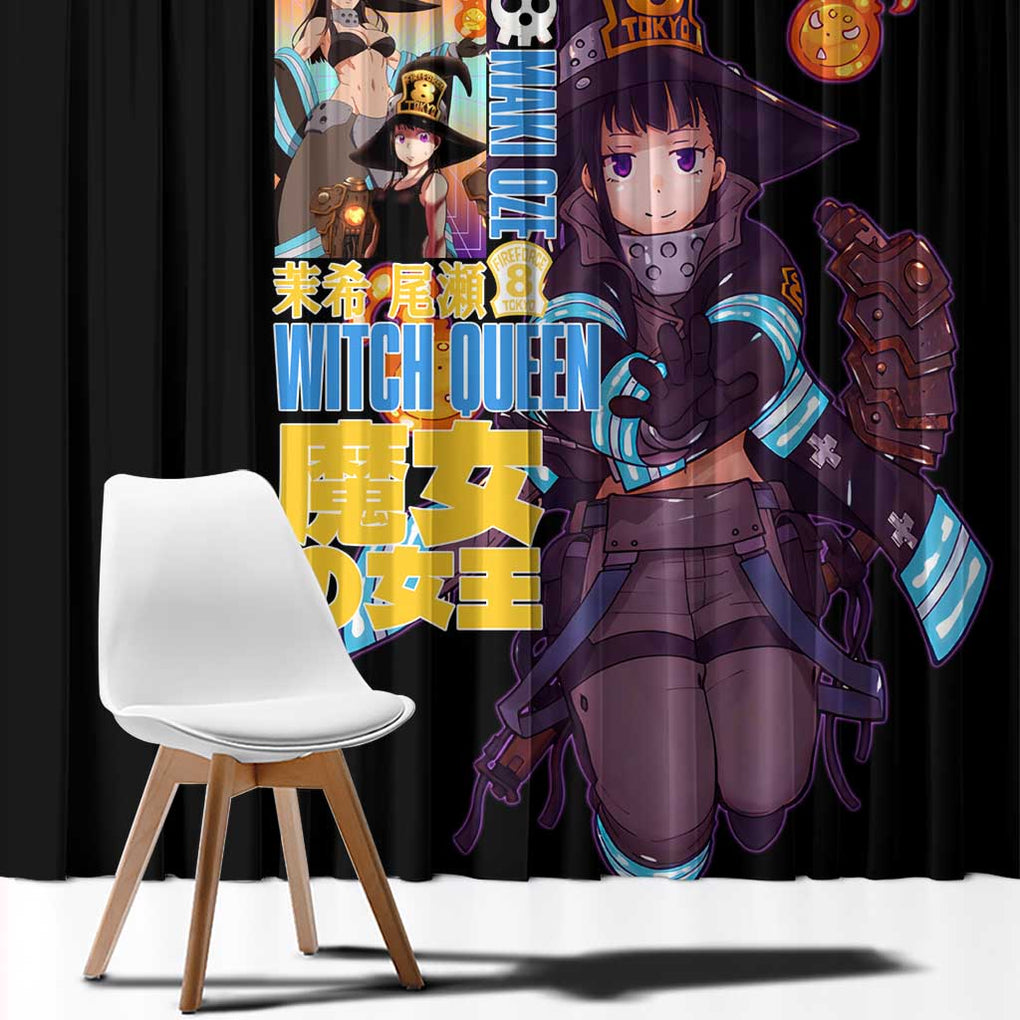 Maki Oze Fire Force Window Curtain Japan Anime Style