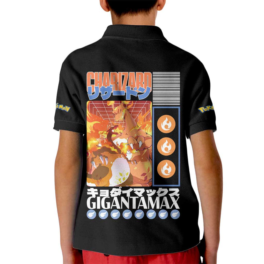 Gigantamax Charizard Poke Kid Polo Shirt Japan Anime Style