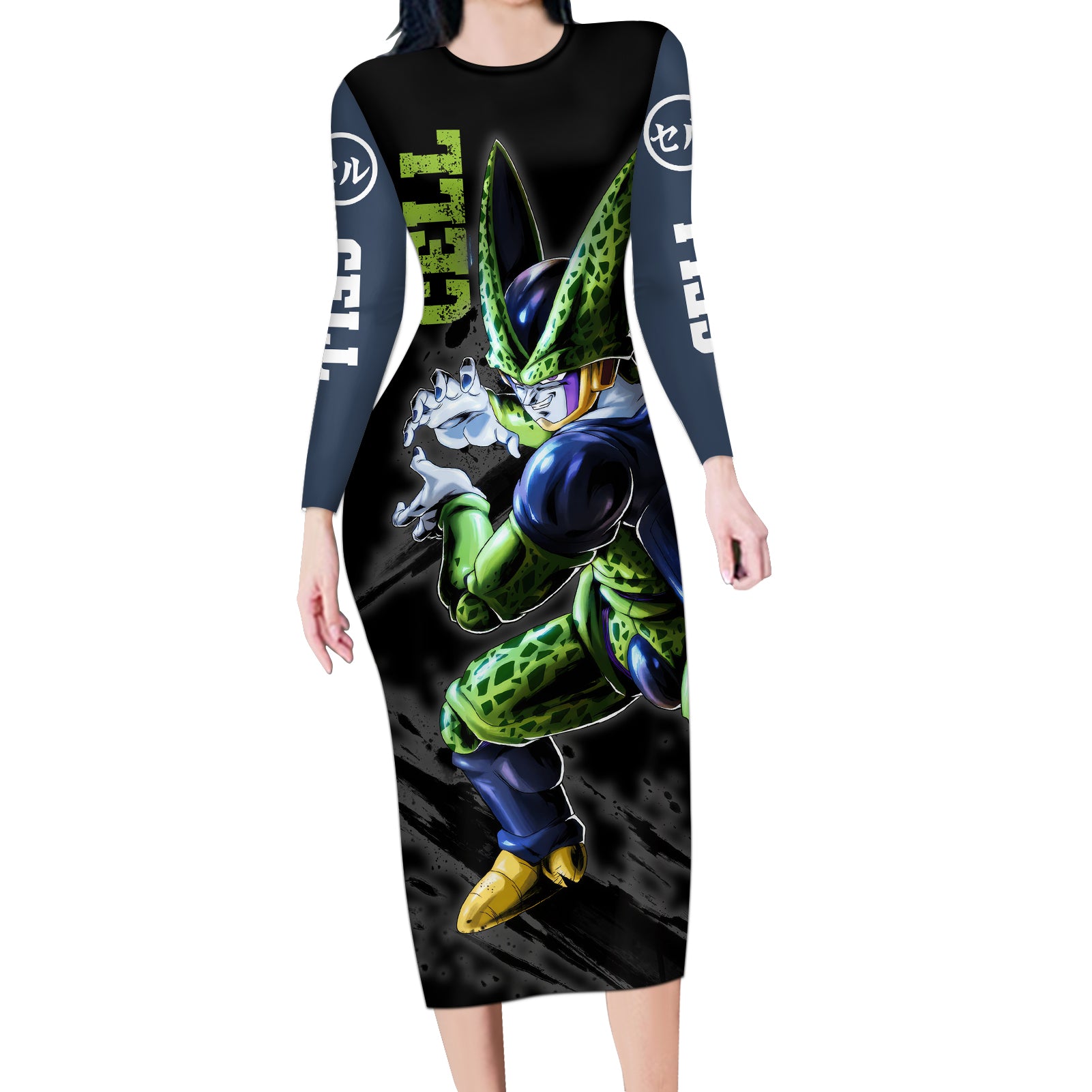 Perfect Cell Long Sleeve Bodycon Dress