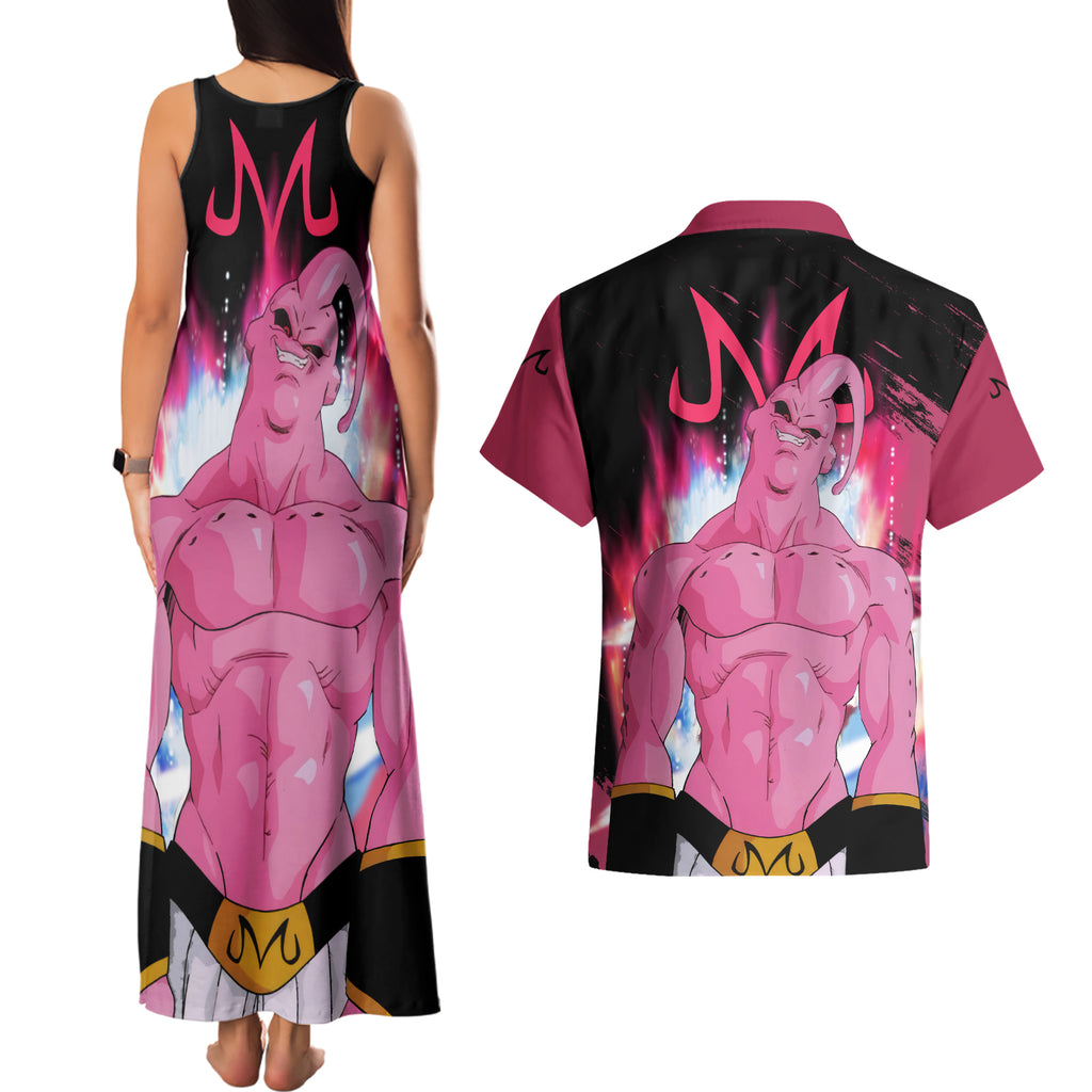 Skinny Majin Buu Couples Matching Tank Maxi Dress and Hawaiian Shirt