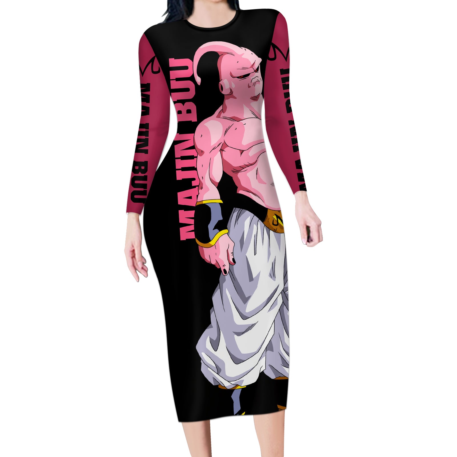 Skinny Majin Buu Long Sleeve Bodycon Dress