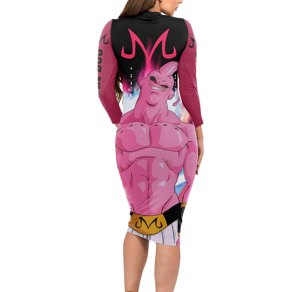 Skinny Majin Buu Long Sleeve Bodycon Dress