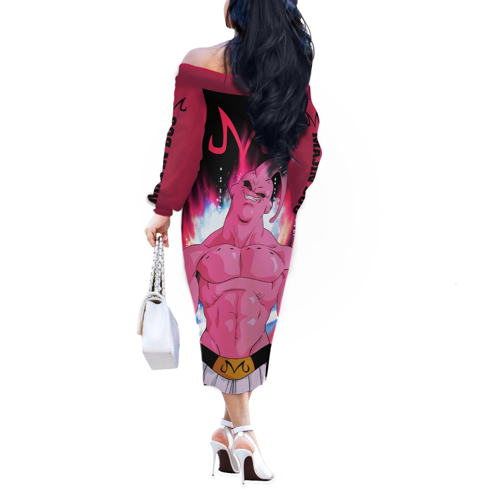 Skinny Majin Buu Off The Shoulder Long Sleeve Dress