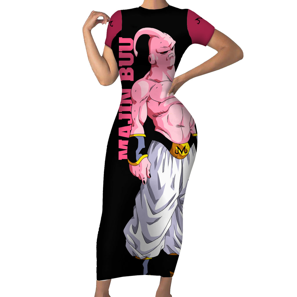 Skinny Majin Buu Short Sleeve Bodycon Dress