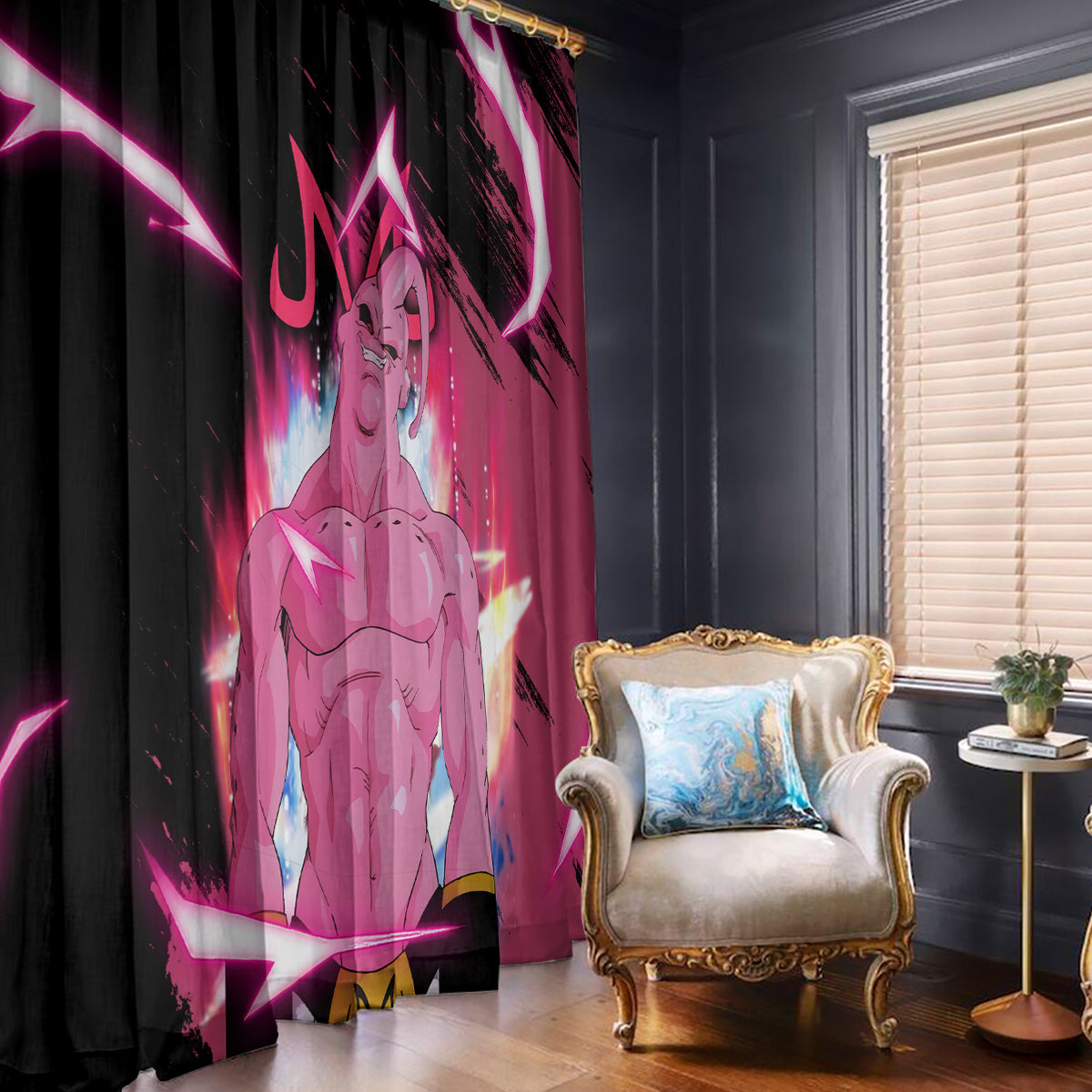 Skinny Majin Buu Window Curtain