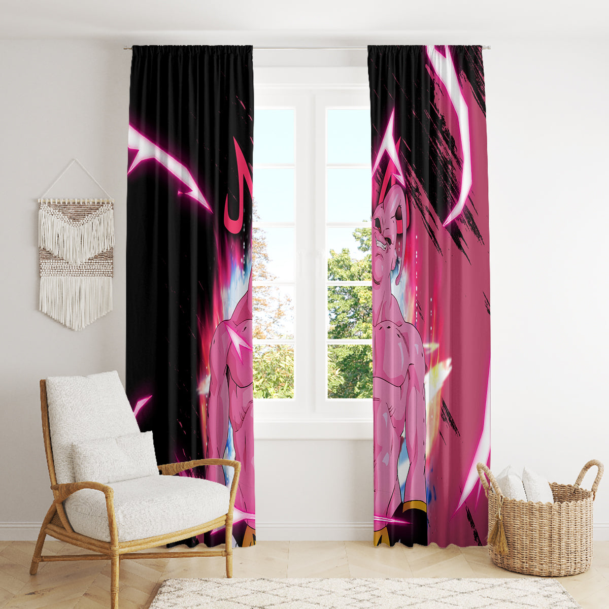 Skinny Majin Buu Window Curtain