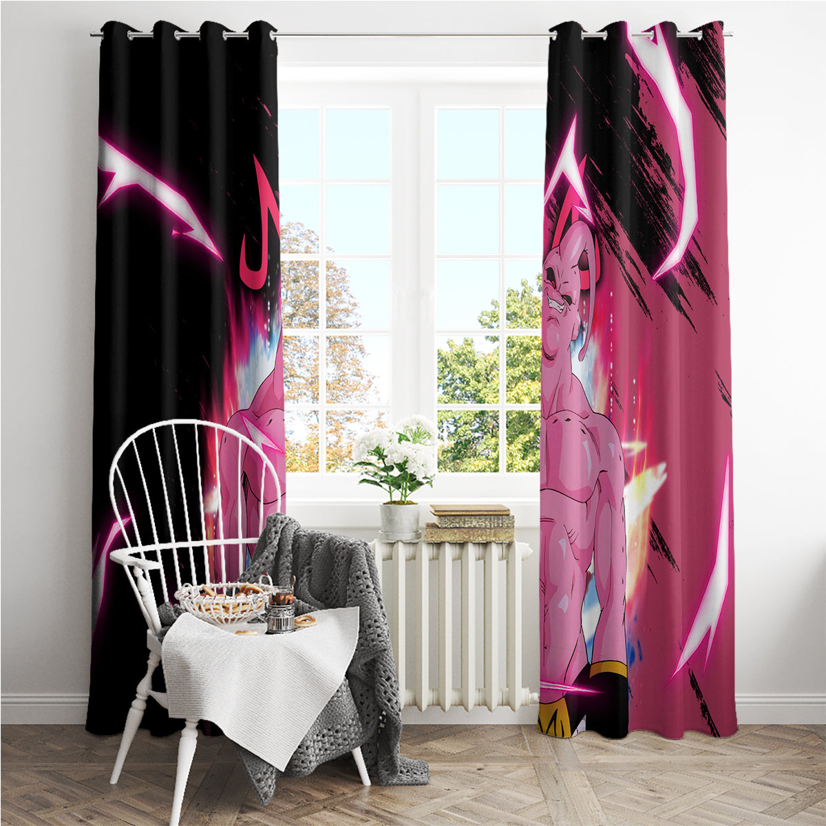 Skinny Majin Buu Window Curtain