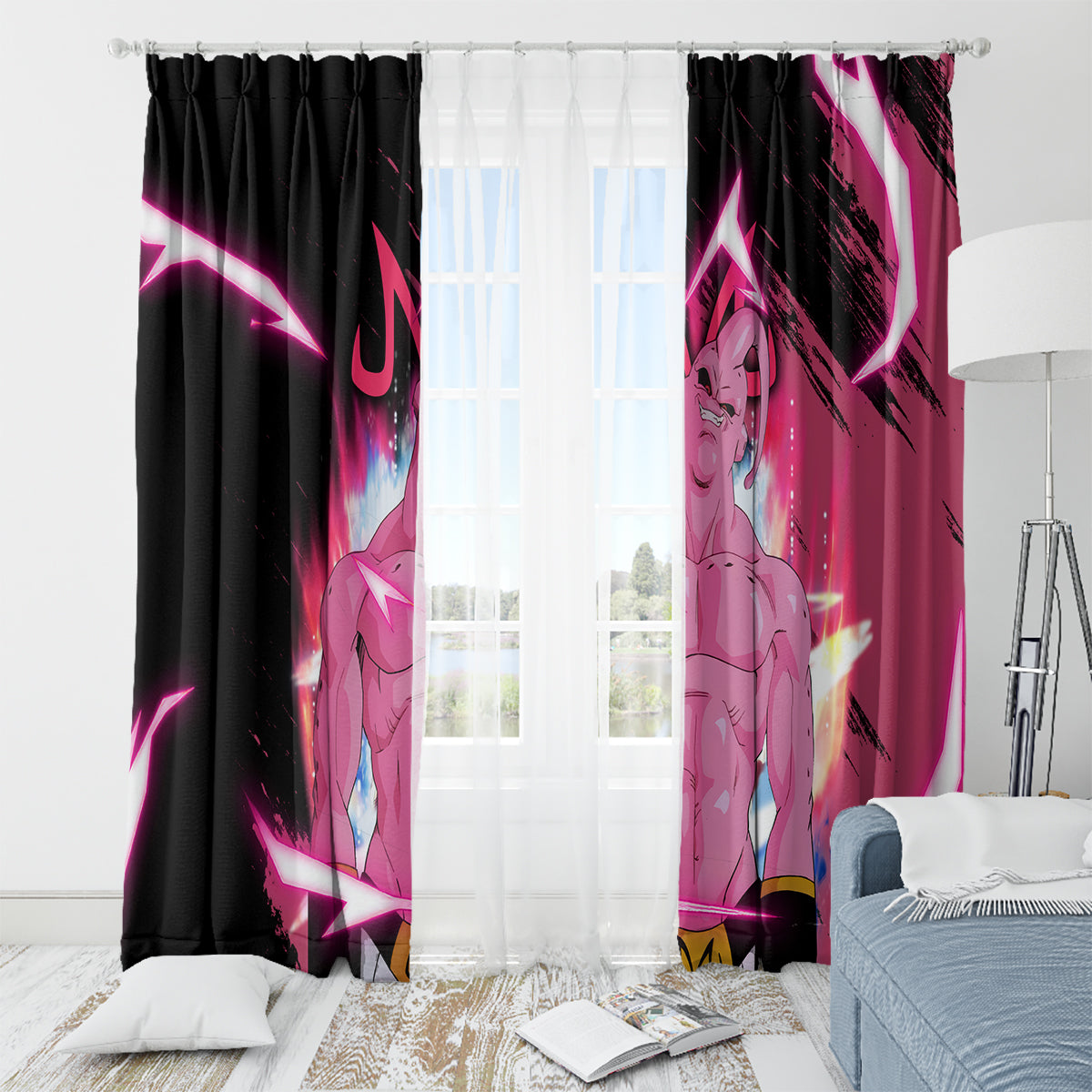 Skinny Majin Buu Window Curtain