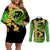 Dragon Shenron Couples Matching Off Shoulder Short Dress and Long Sleeve Button Shirt