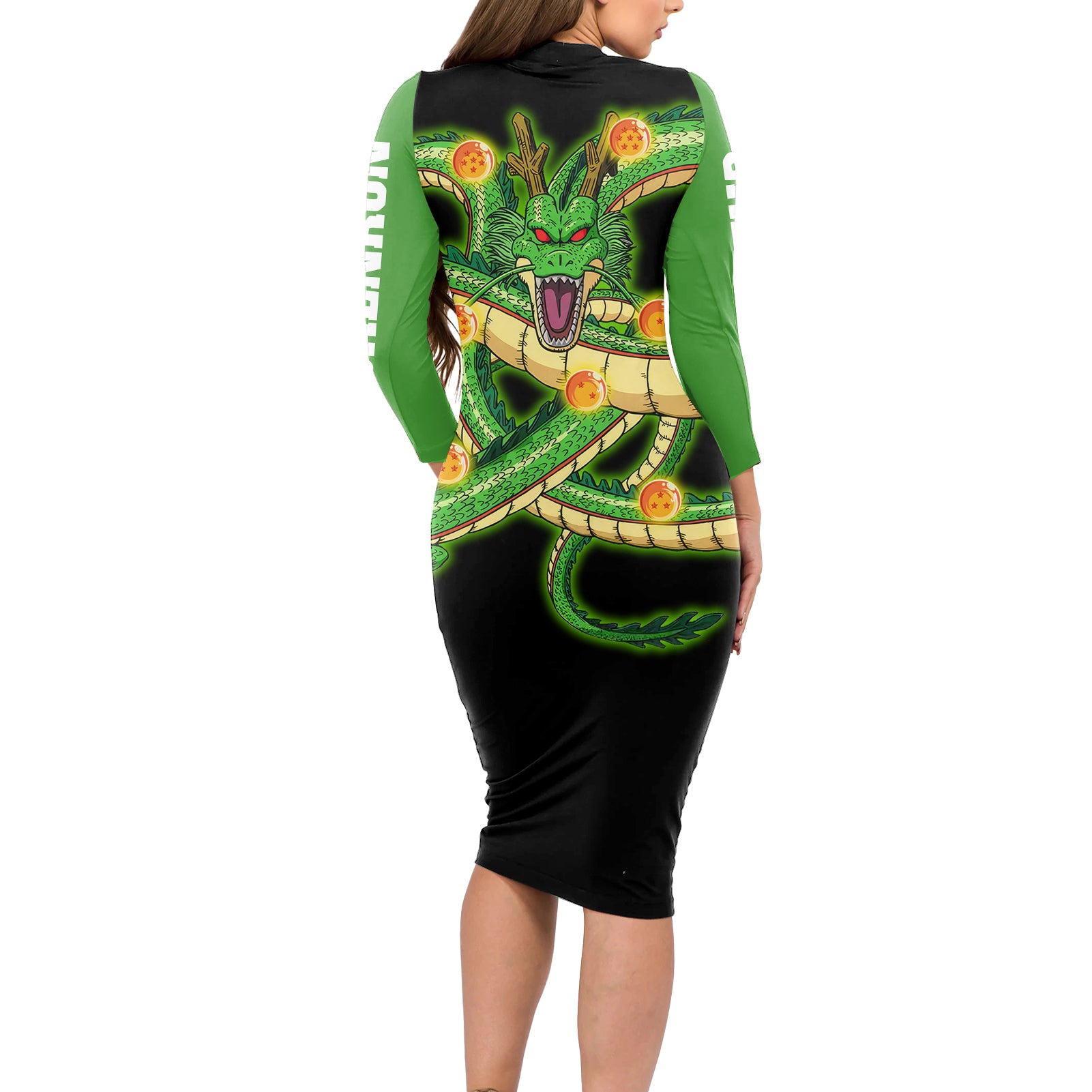 Dragon Shenron Long Sleeve Bodycon Dress