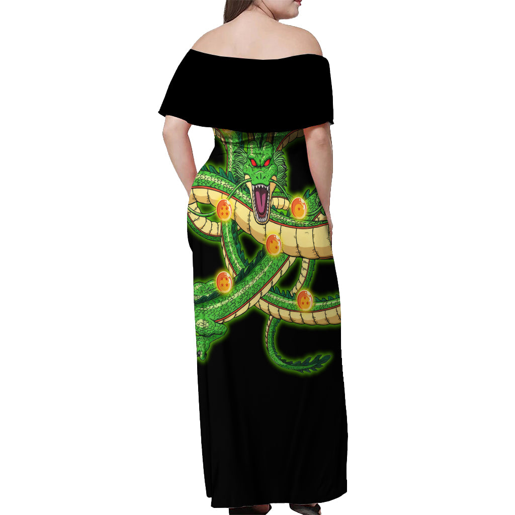 Dragon Shenron Off Shoulder Maxi Dress