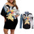 Typhlosion Mix Manga Couples Matching Off Shoulder Short Dress and Long Sleeve Button Shirt