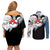 Typhlosion Mix Manga Couples Matching Off Shoulder Short Dress and Long Sleeve Button Shirt