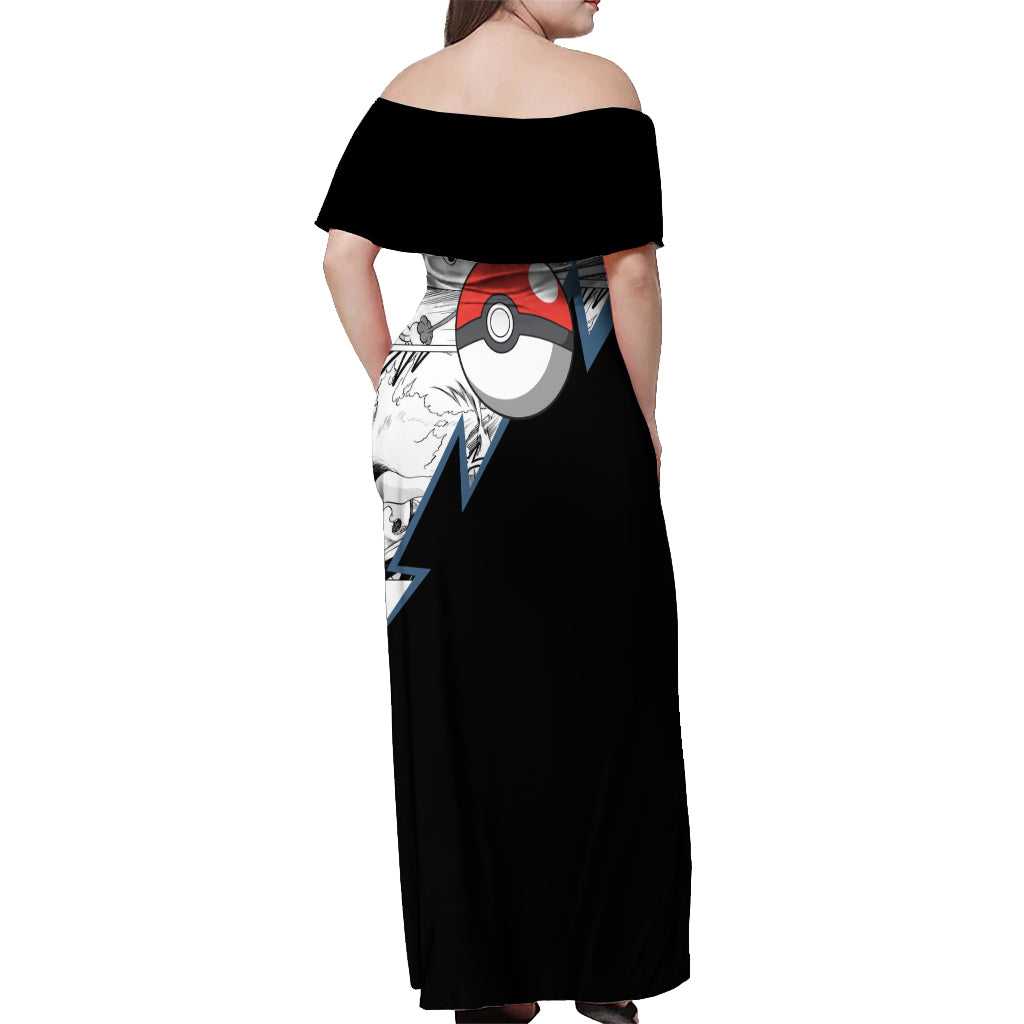 Typhlosion Mix Manga Off Shoulder Maxi Dress