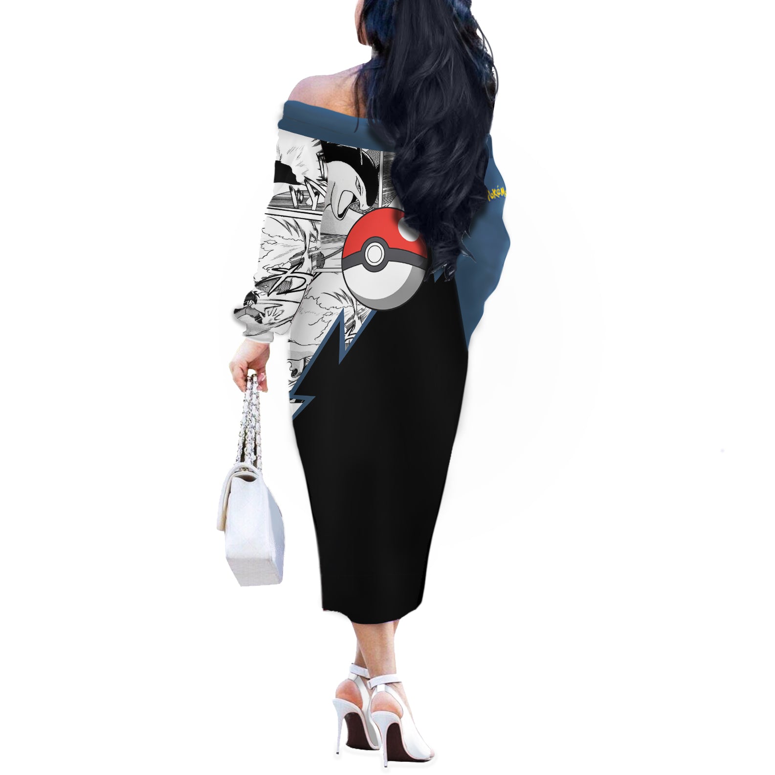 Typhlosion Mix Manga Off The Shoulder Long Sleeve Dress