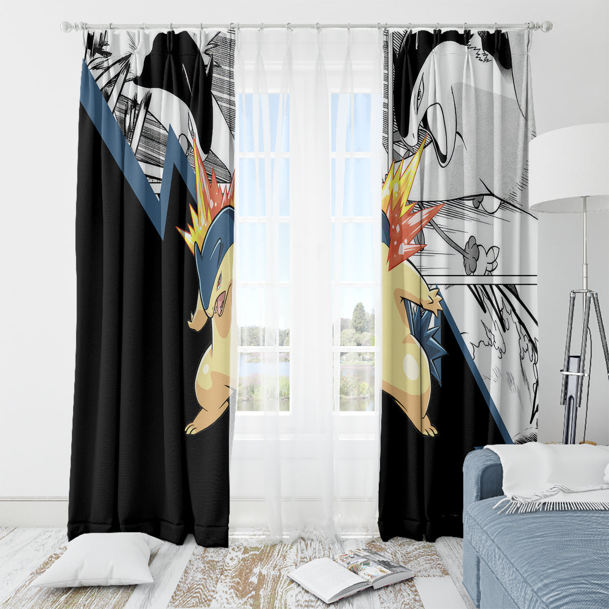 Typhlosion Mix Manga Window Curtain