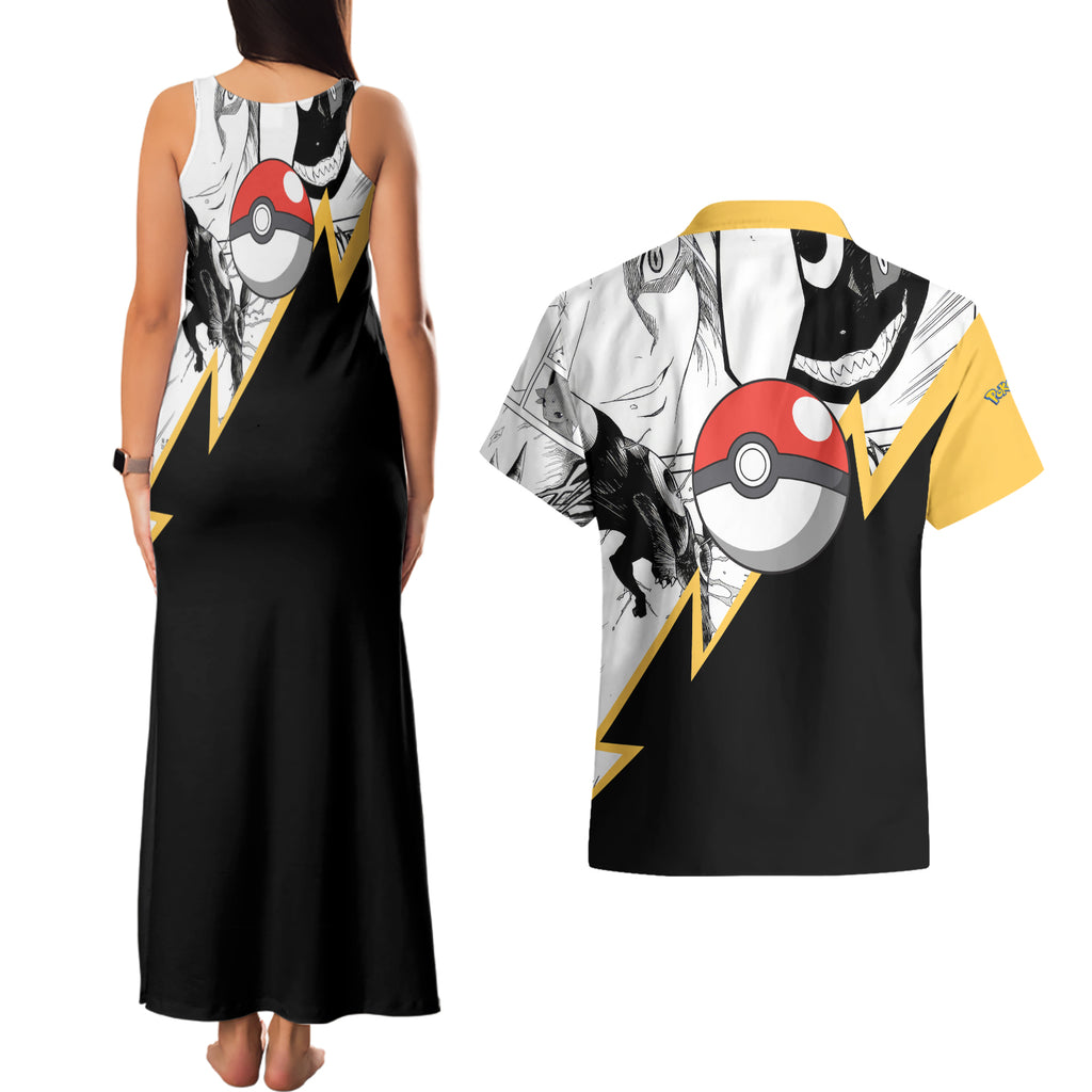 Umbreon Mix Manga Couples Matching Tank Maxi Dress and Hawaiian Shirt