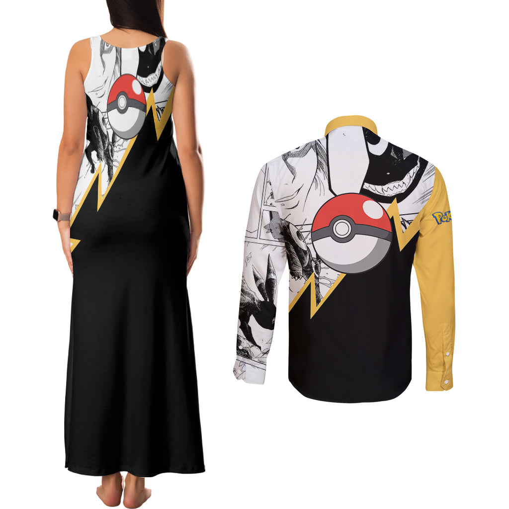 Umbreon Mix Manga Couples Matching Tank Maxi Dress and Long Sleeve Button Shirt