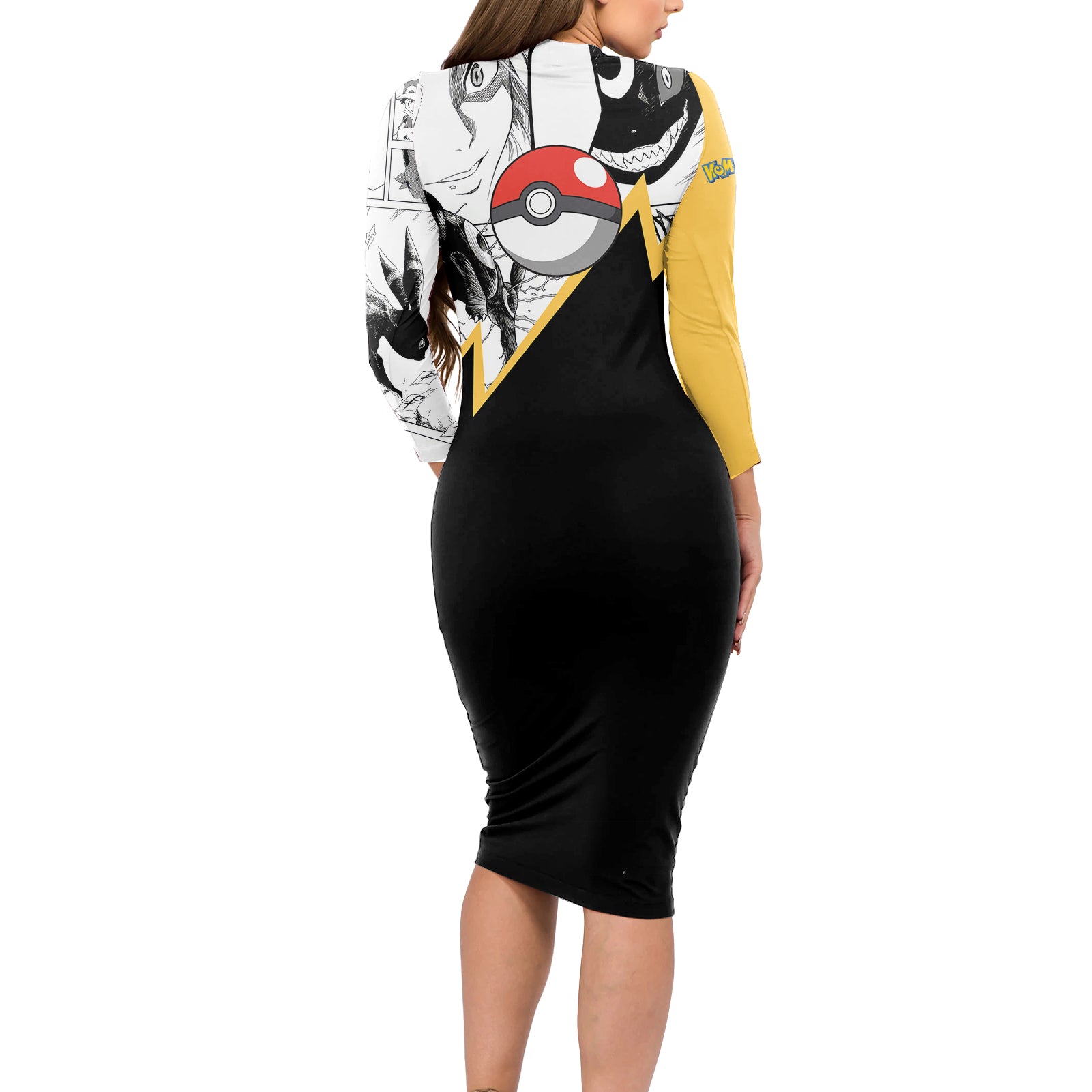 Umbreon Mix Manga Long Sleeve Bodycon Dress