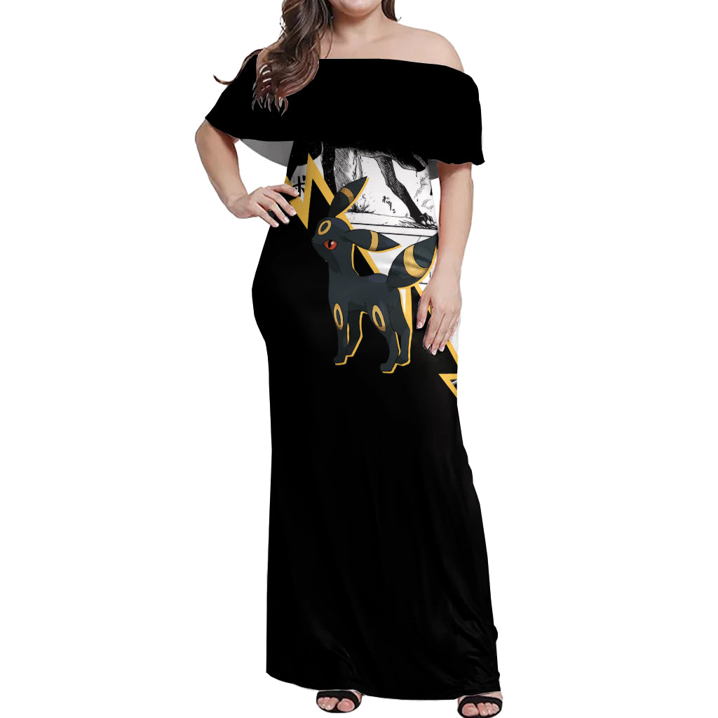 Umbreon Mix Manga Off Shoulder Maxi Dress