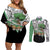 Torterra Anime Couples Matching Off Shoulder Short Dress and Long Sleeve Button Shirt