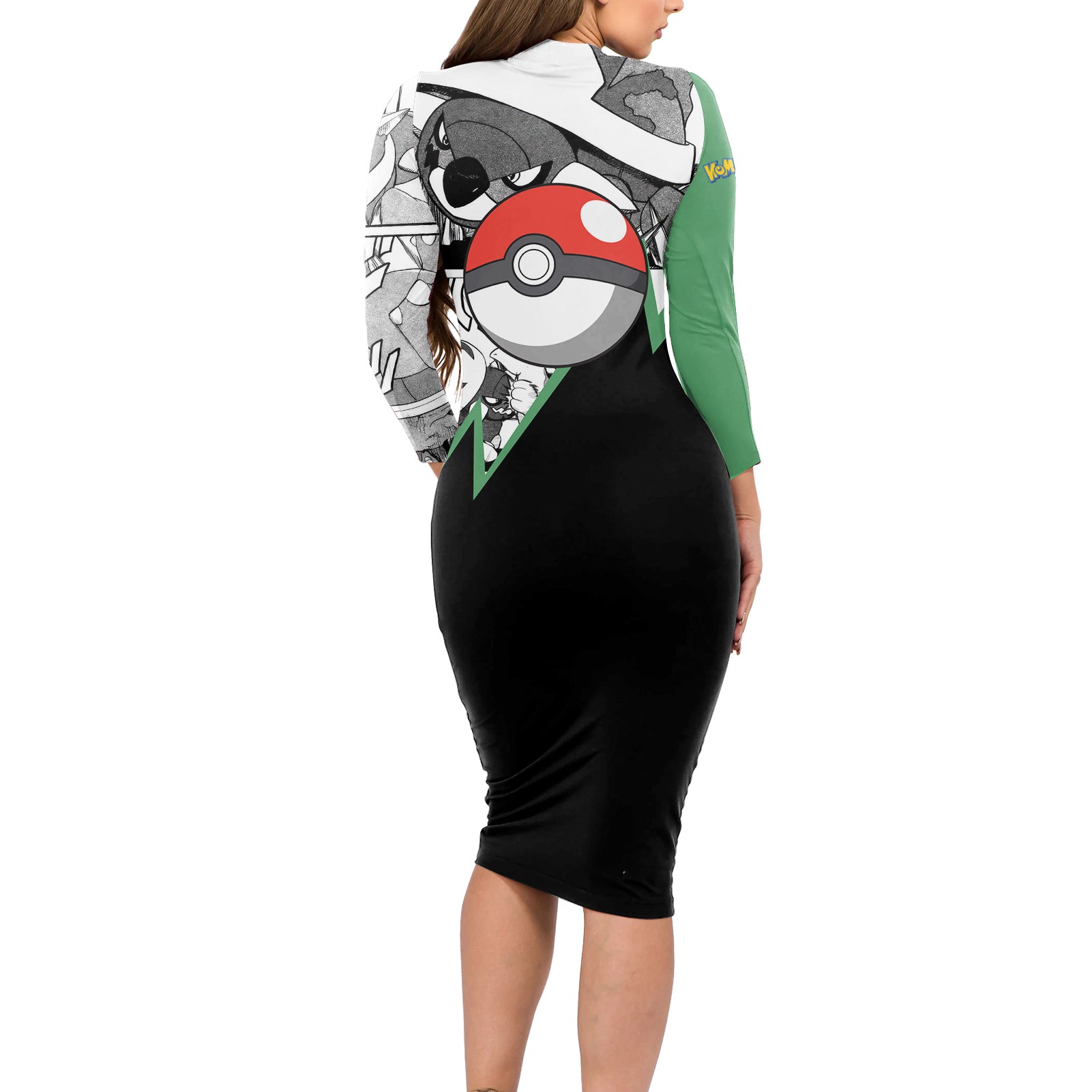 Torterra Anime Long Sleeve Bodycon Dress