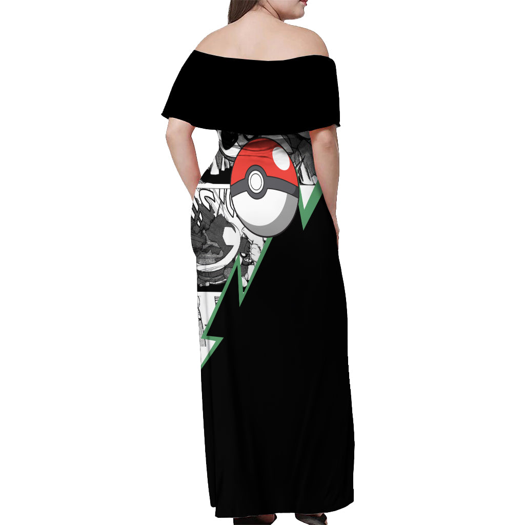 Torterra Anime Off Shoulder Maxi Dress
