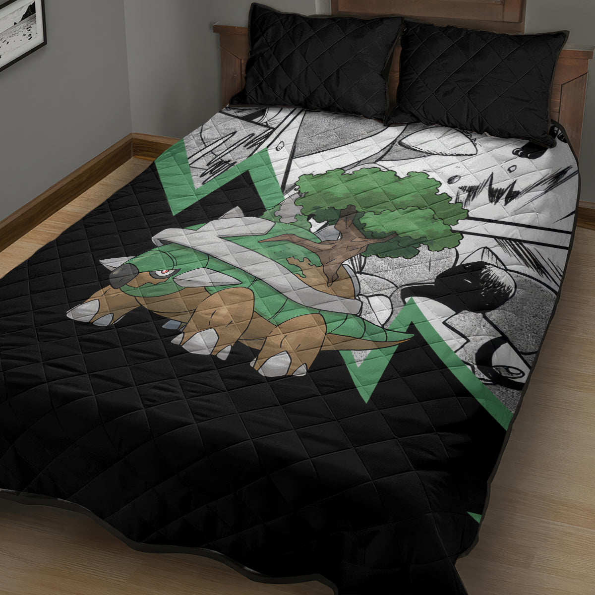 Torterra Anime Quilt Bed Set