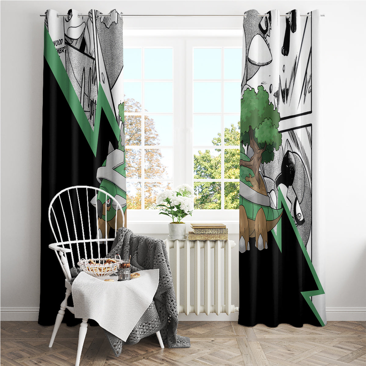 Torterra Anime Window Curtain