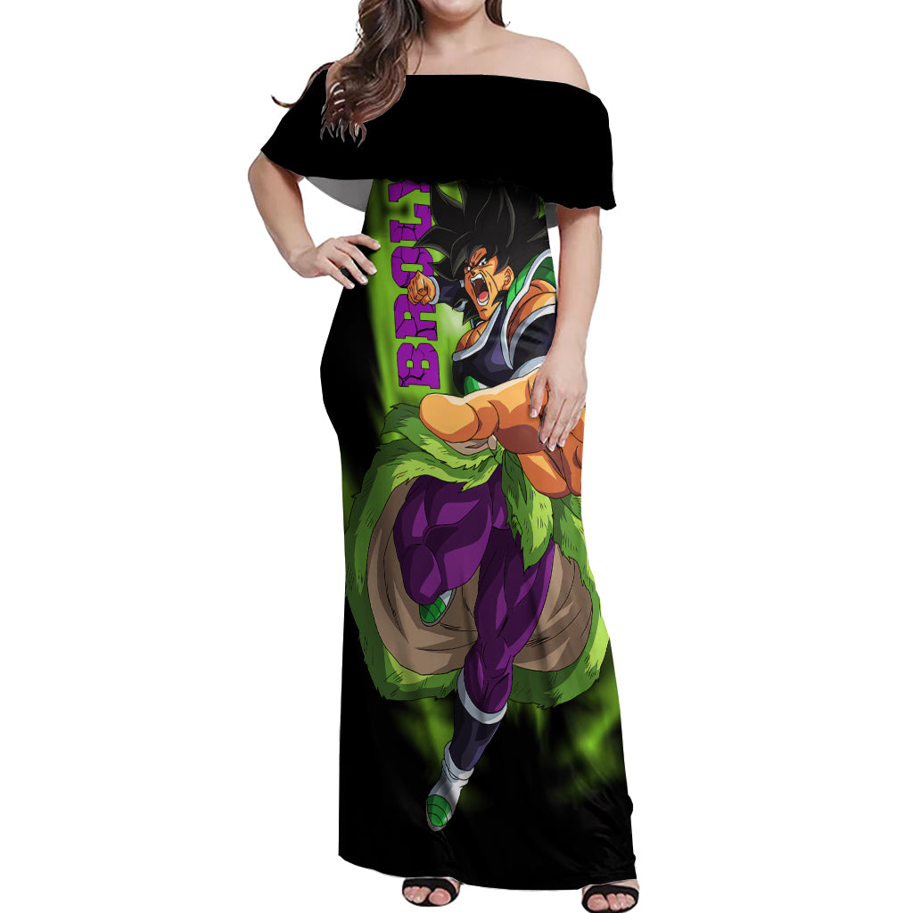 Super Broly Off Shoulder Maxi Dress