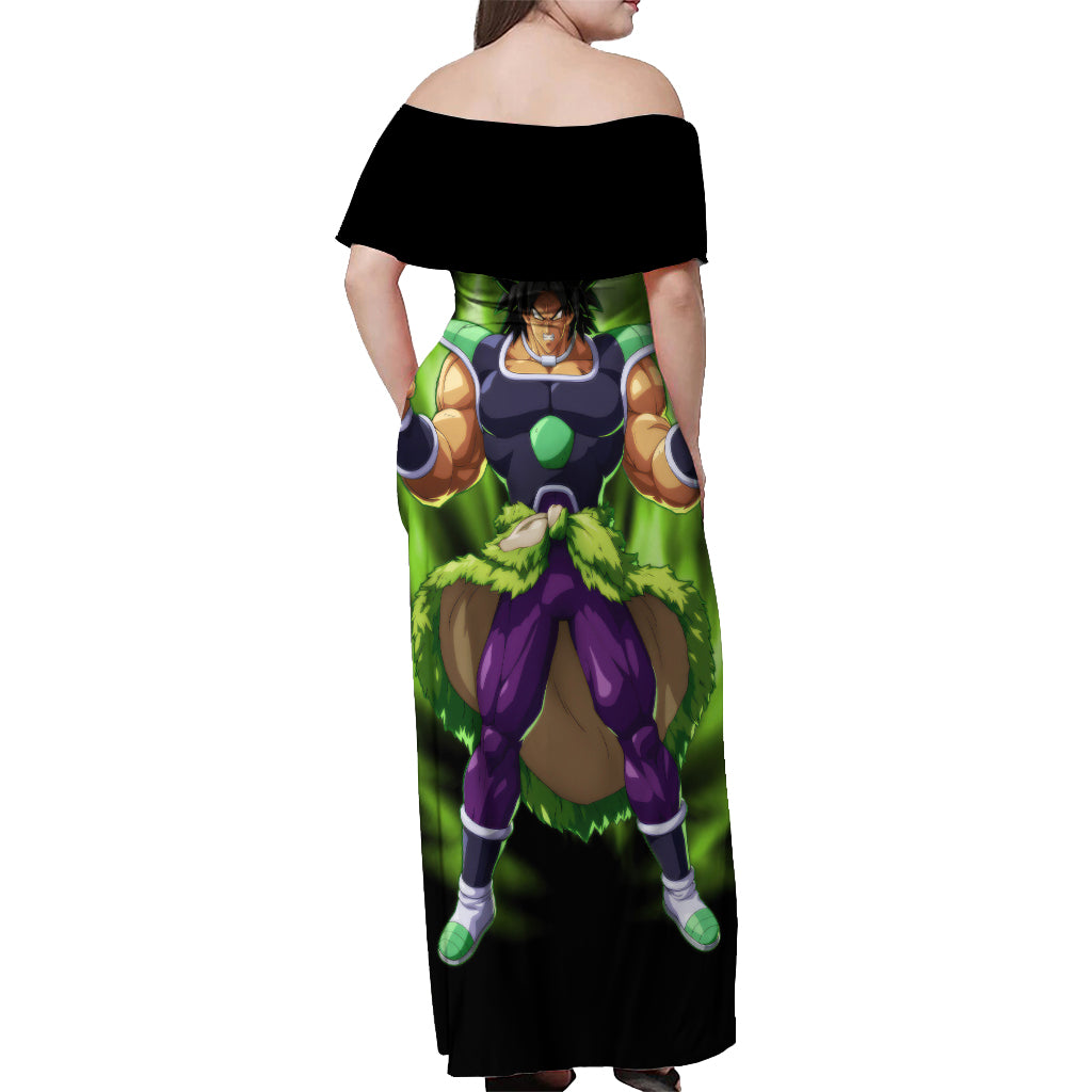 Super Broly Off Shoulder Maxi Dress