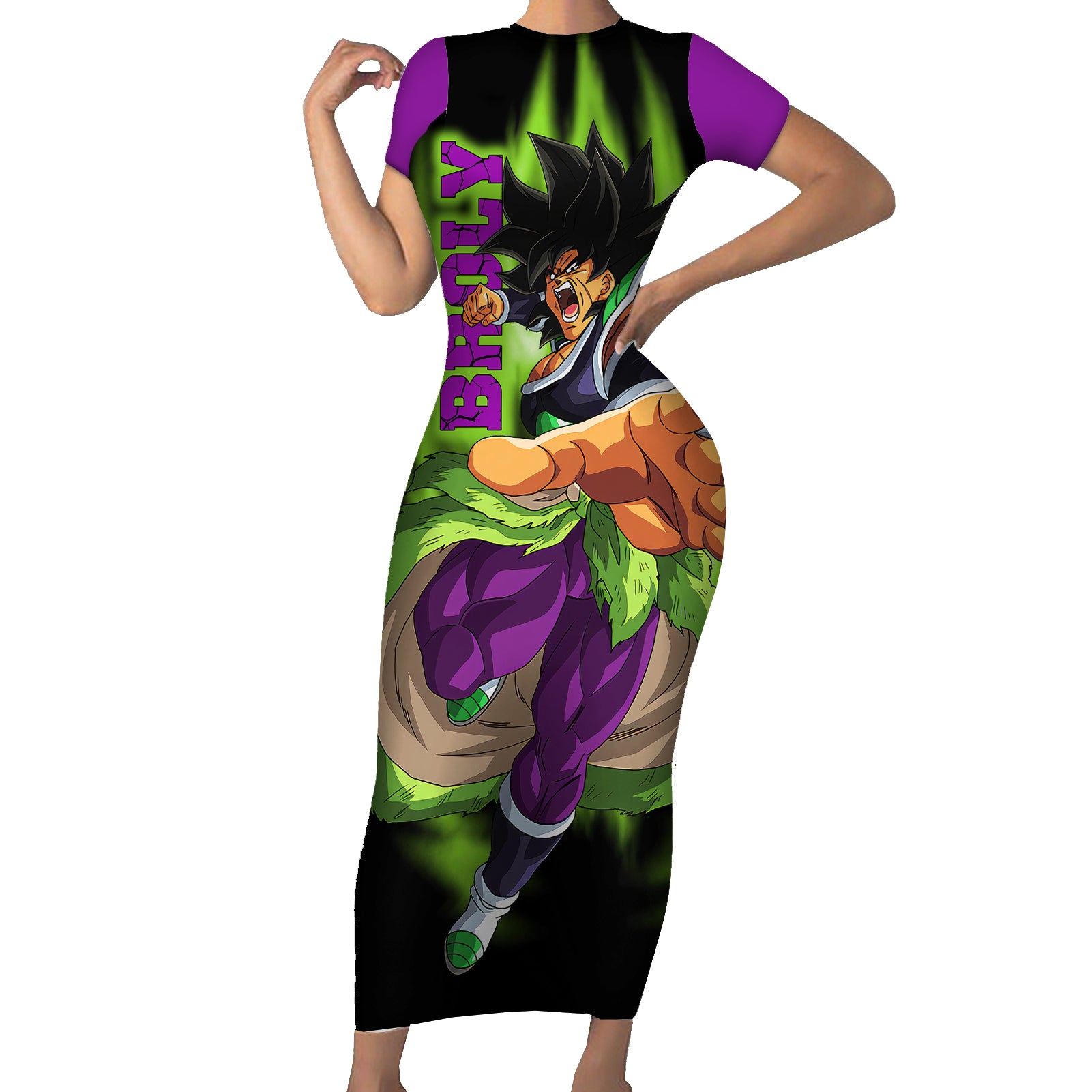 Super Broly Short Sleeve Bodycon Dress