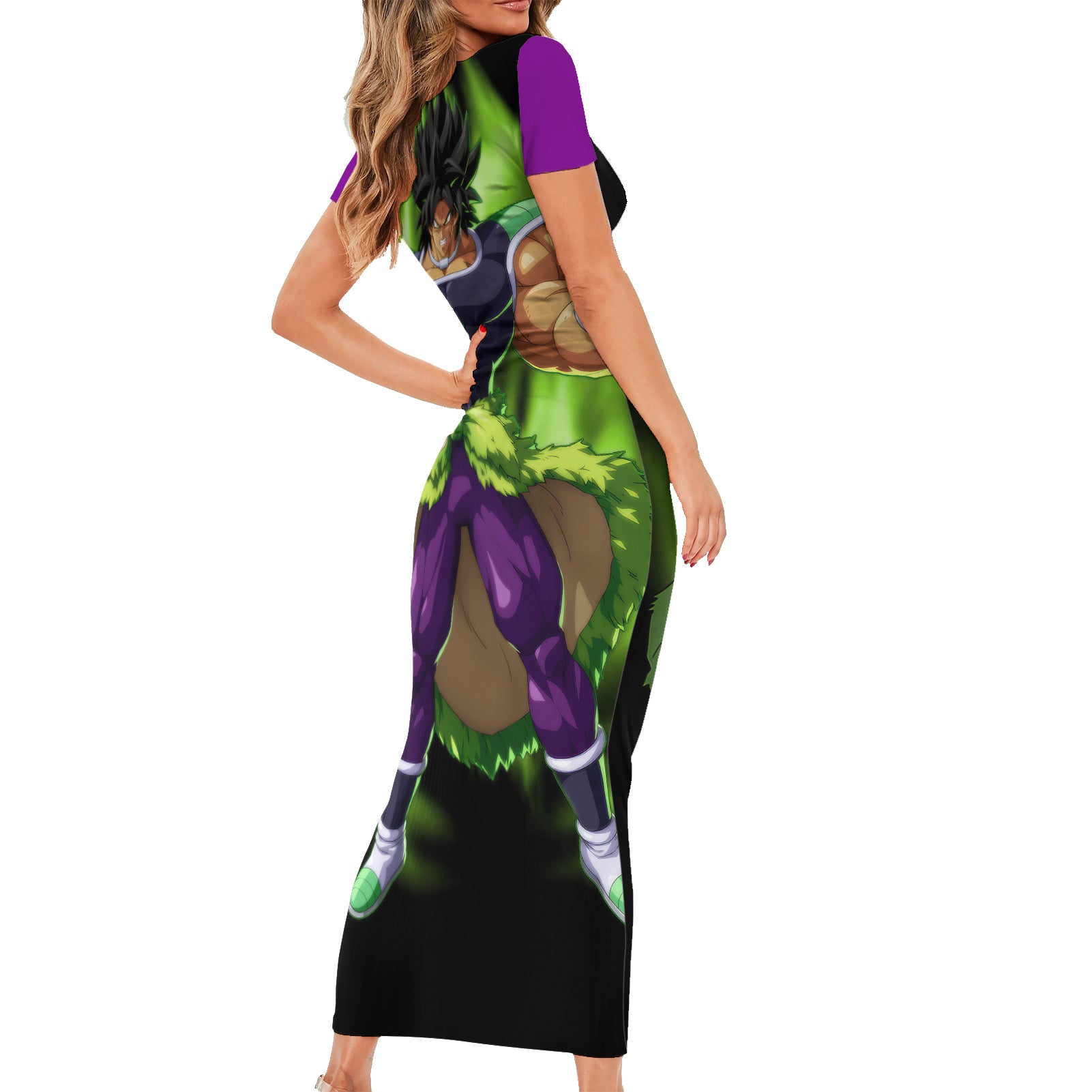 Super Broly Short Sleeve Bodycon Dress