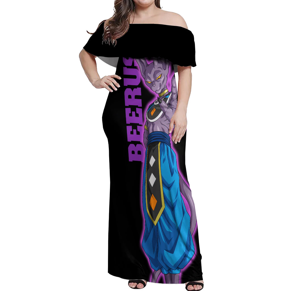 Beerus Dragon Ball Off Shoulder Maxi Dress