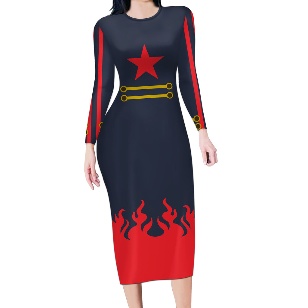 Gurren Lagann Simon Long Sleeve Bodycon Dress