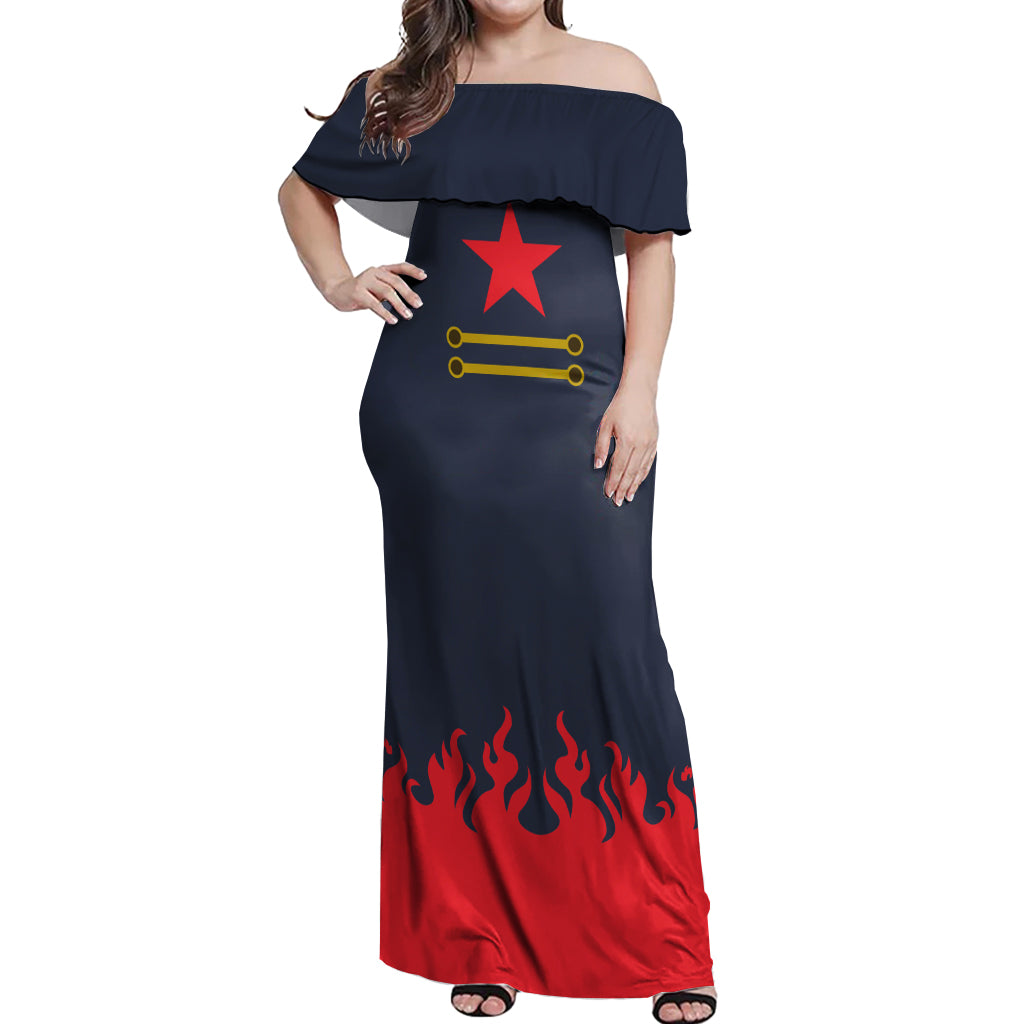 Gurren Lagann Simon Off Shoulder Maxi Dress