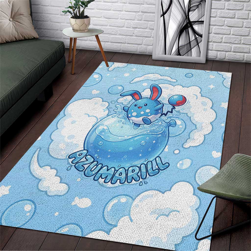 Azumarill Area Rug Dreamy Bubble Cloud Art