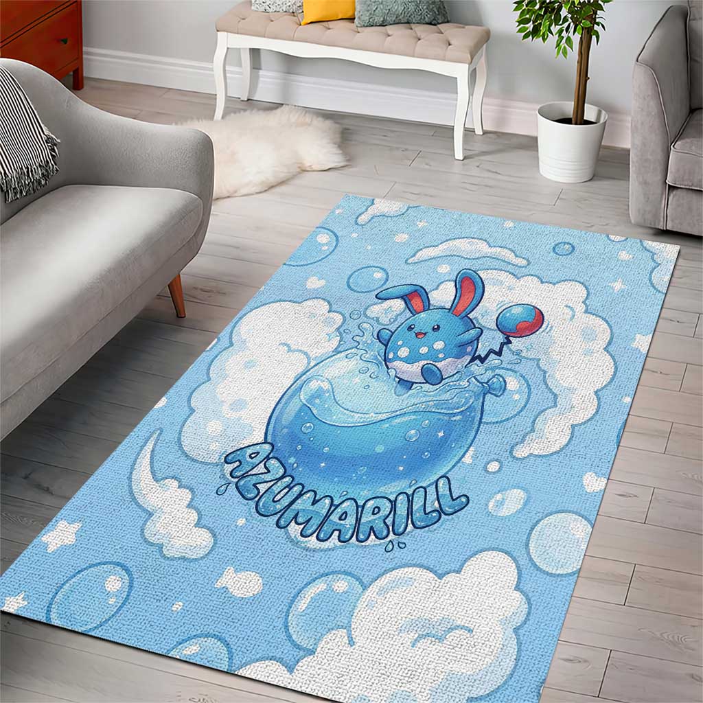 Azumarill Area Rug Dreamy Bubble Cloud Art