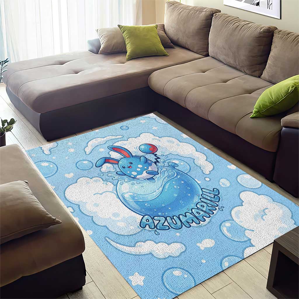 Azumarill Area Rug Dreamy Bubble Cloud Art