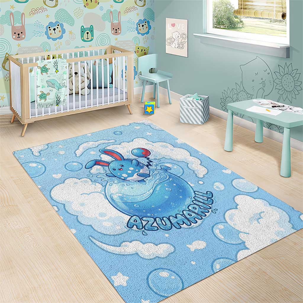 Azumarill Area Rug Dreamy Bubble Cloud Art